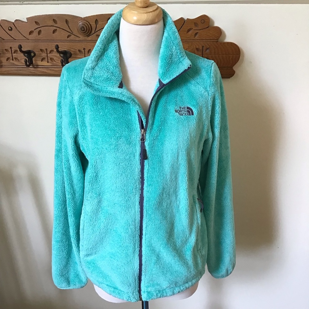 The North Face jacket, mint blue, size M, EUC